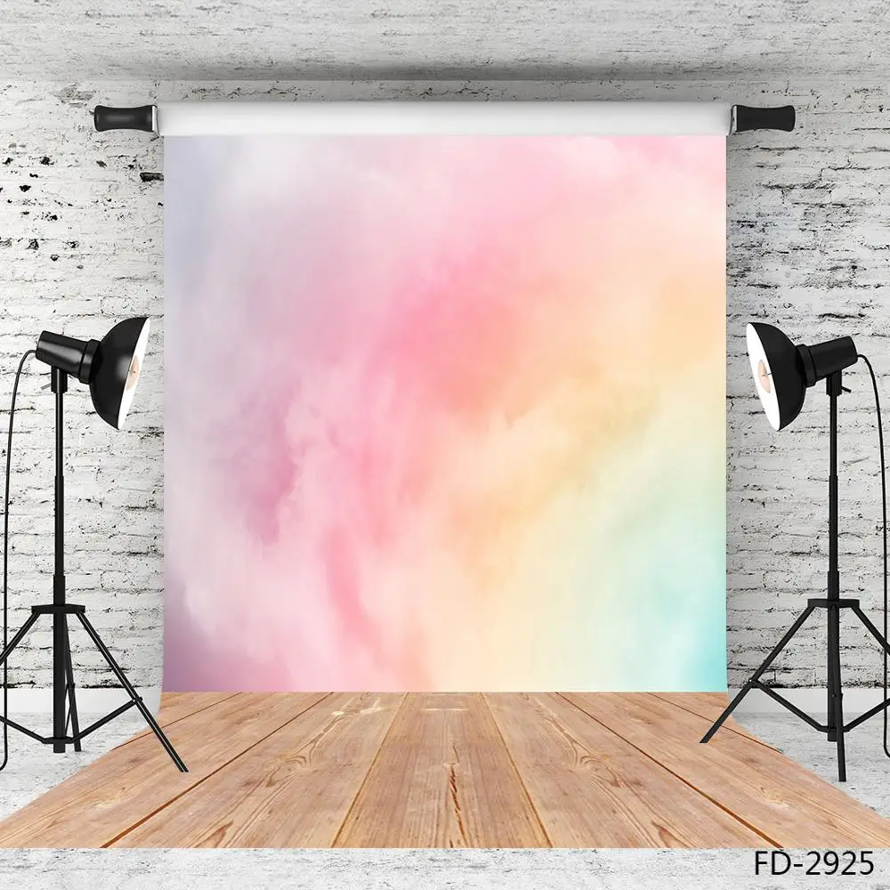 Colours Rainbow Hazy Light Bokeh Wooden Board Photography Background Baby Children Vinyl Photographic Backdrops For Photo Studio