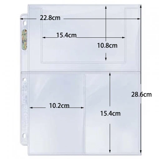 20PCS/LOT Ultra.Pro 3 Pockets Card Pages Board Game Cards Holder Barriers For Star Cards Protector Photo Pictures Album Page