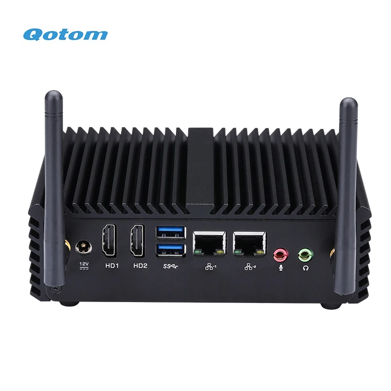 Qotom Mini Pc Core I5 Processor Dual Lan 4 Com Poorten Fanless Mini Industriële Pc X86