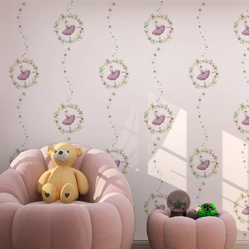 

Princess Pure Paper Wallpaper Mural For Kids Room Wallpaper Child 3d Cartoon Dancing Girl Wallpaper For Children Bedroom Walls