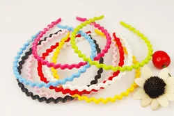 1PC Girl Head Hoop Candy Colored Plastic Wave Shape Children Hair Headdress Lady Hairbands Hair Bands Hair Accessories for Women