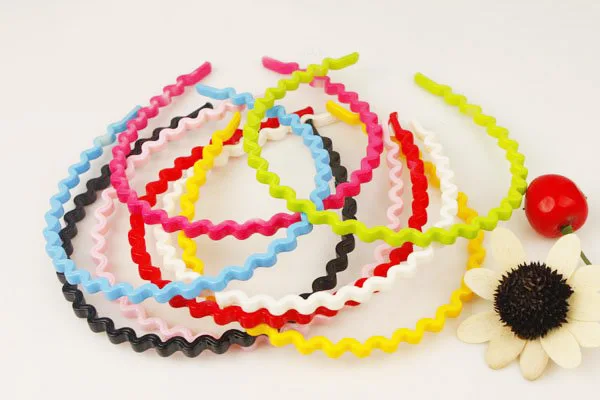 1PC dziewczyna opaska na głowę cukierkowy kolor plastikowy kształt fali dzieci stroik do włosów Lady Hairbands opaski do włosów akcesoria do włosów dla kobiet