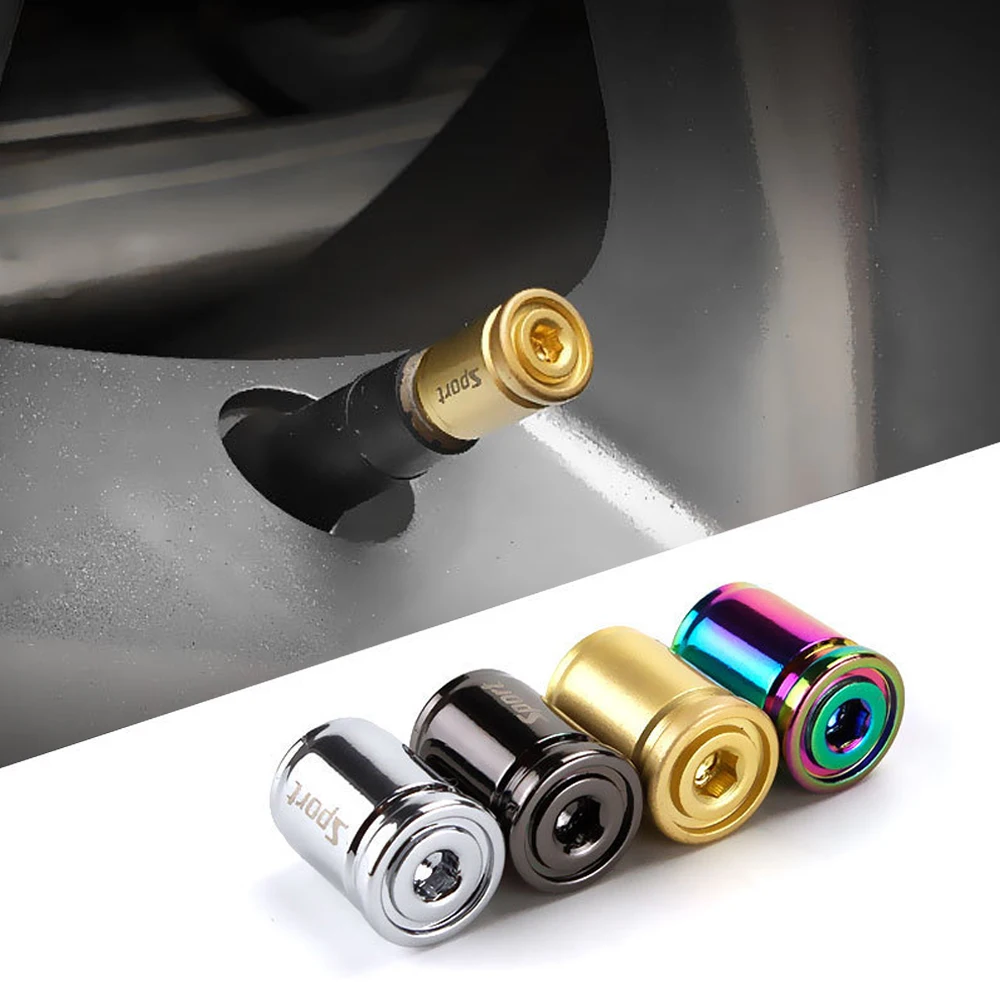 DSYCAR 1Set Anti-Diebstahl-Sport-Reifenventil-Staubkappen Staubdichte Reifenkappe Ventilschaftkappen für Autos, Fahrrad, Moto Neu – Detail 2