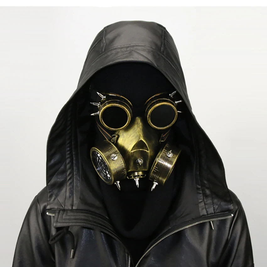 

Steampunk Gas Protective Virus Activated Carbon Mask Face Man Halloween Plague Doctor Cosplay Steam Punks Carnival Funny Prop