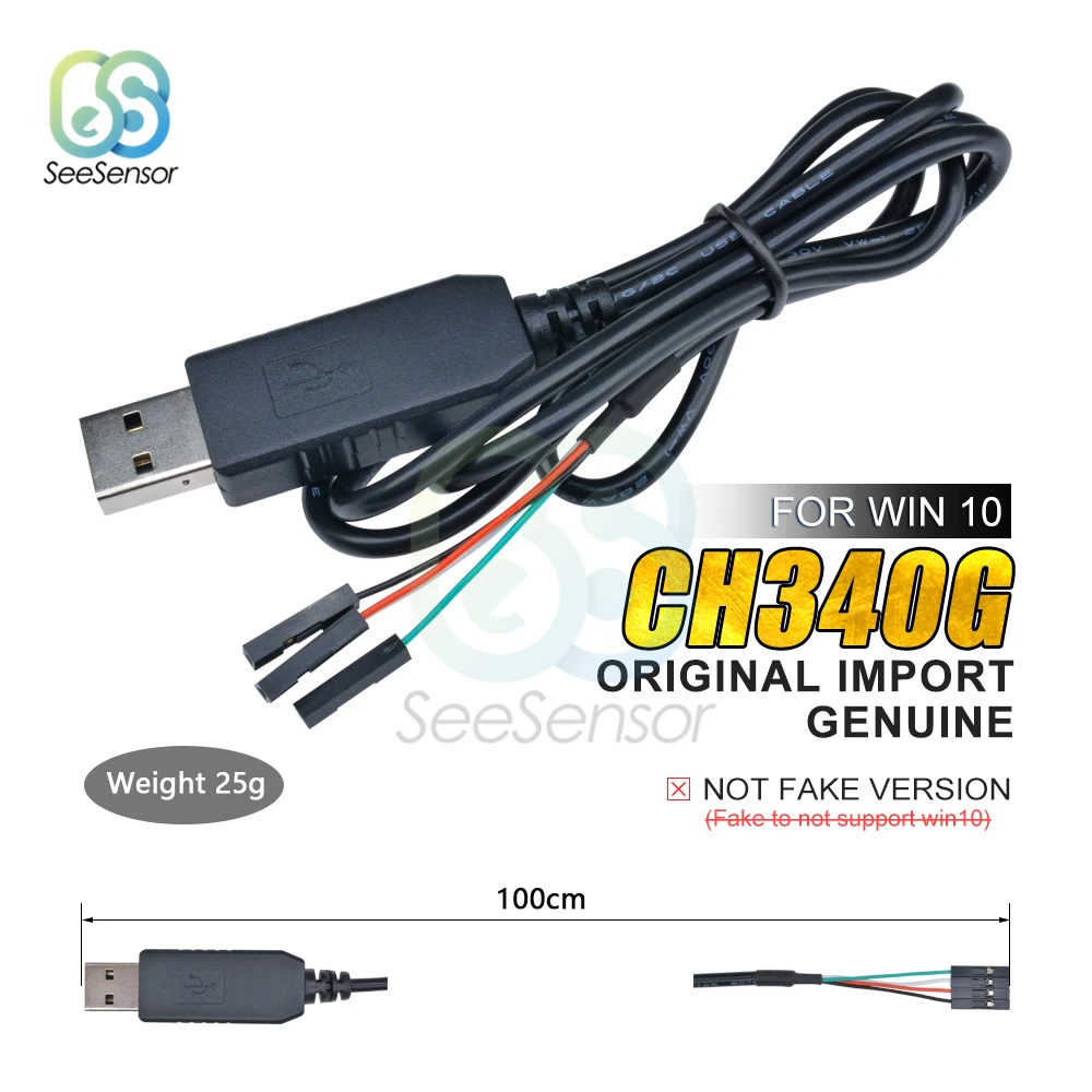 CH340 CH340G CP2102 PL2303TA USB to UART TTL Serial Wire Adapter Download Cable for WIN 7 8 10