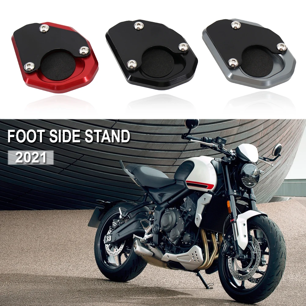 

New Motorcycle Accessories For Trident 660 For Trident660 2021 Kickstand Foot Side Stand Extension Pad Support Plate Enlarge