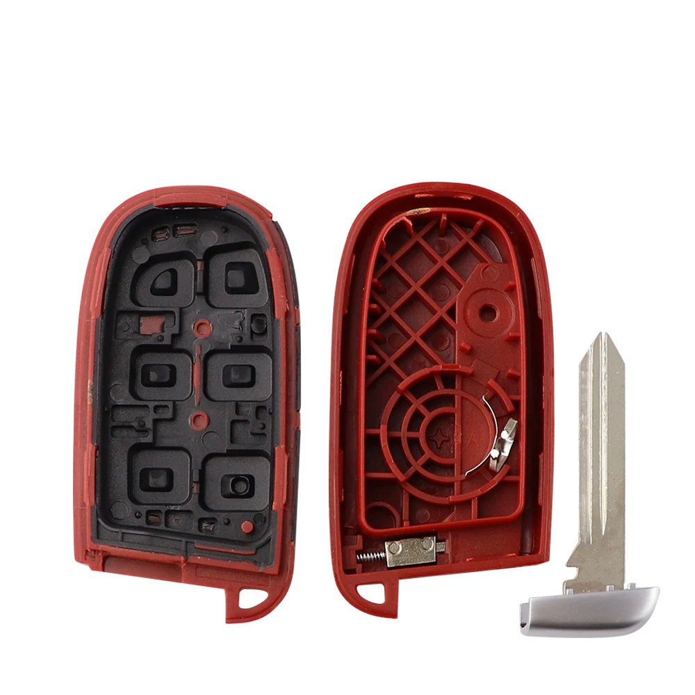 YIQfeast-Coque de clé de voiture à distance pour Dodge Dart Challenger, chargeur Durango 150.pour Jeep, fusible 300, étui rouge à 5 boutons