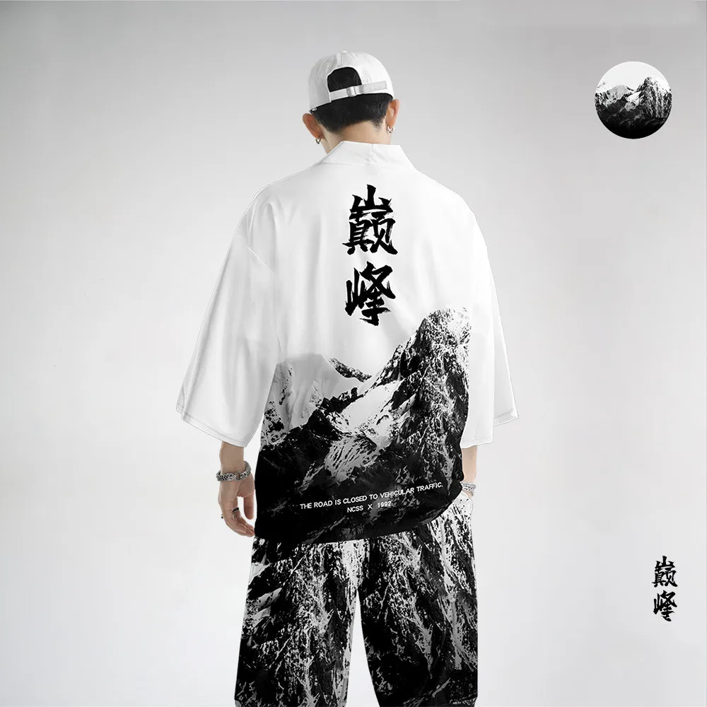 Vêtements traditionnels japonais pour hommes, pantalon kimono rétro, mode asiatique, trempée Tang Harajuku Hanfu