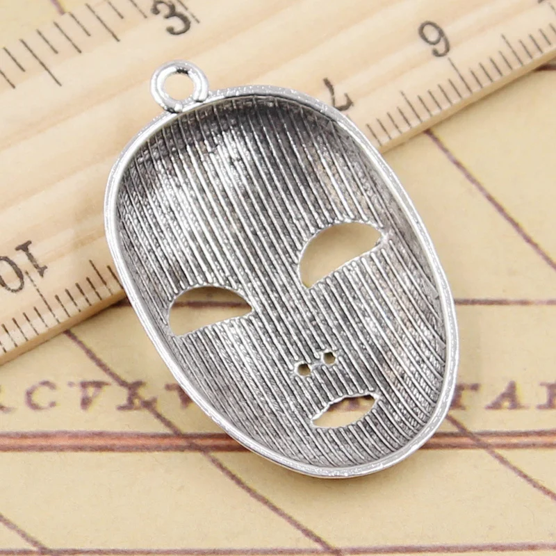 10pcs Charms Party Mask Masquerade Mardi Gras 40x26mm Tibetan Bronze Silver Color Pendants Antique Making DIY Handmade Jewelry