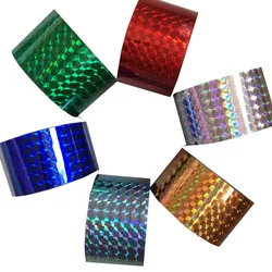 Rollo de pegatinas holográficas para decoración de uñas, lámina de transferencia de Arte de uñas, Estrella holográfica, dorado y rojo, 4cm x 120m, 1 unidad