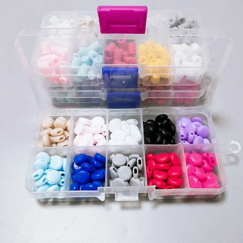 1Box Mix Adjustable Face Mask Button Cord Locks DIY Elastic Band Stop Drawstring  Accessories Crafts Buttons Sewing Supplies