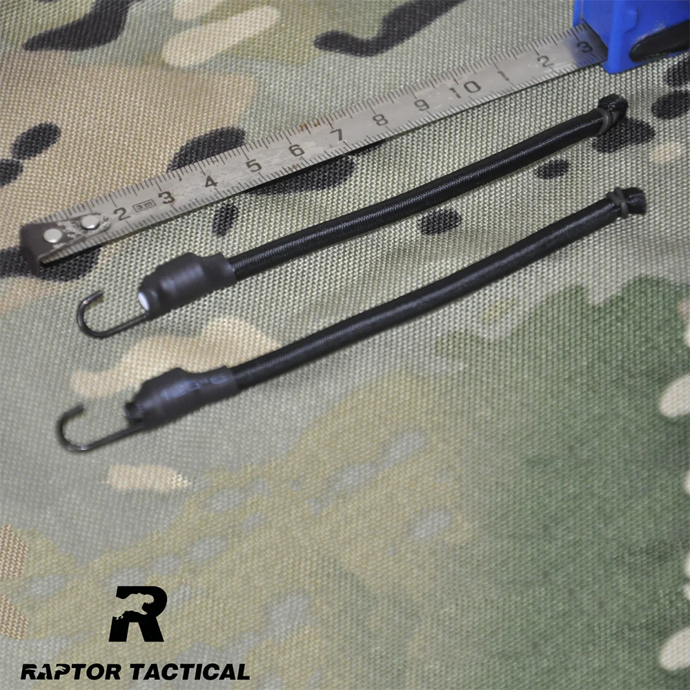 Raptor Two Pieces Black Bungee Cords With Hook For NVG Helmet Rails System MARSOC DEVGRU OPS FAST Mich ACH PASGT Gentex Helmets