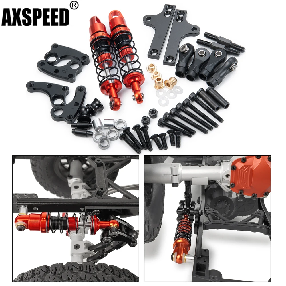 AXSPEED ammortizzatore in metallo Kit sospensione a sbalzo per Axial SCX10 I & SCX10 II 90046 TRX-4 TRX4 1/10 RC Crawler Car