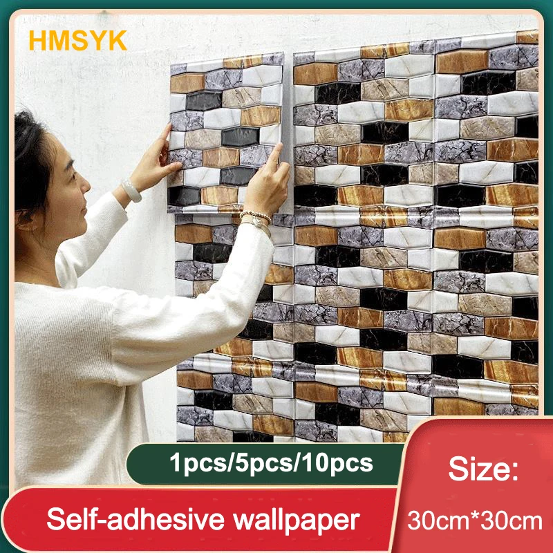 

3D Self-adhesive Wallpaper Sticker Brick PVC Wall Sticker TV Background Wall Wallpaper Retaining Wall Decoration Waterproof