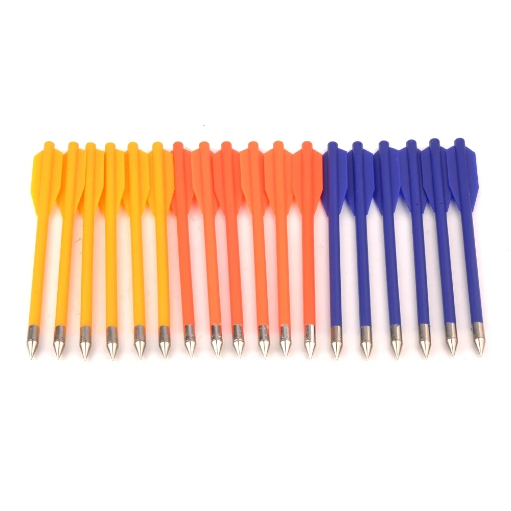 12pcs in 5 Colors Plastic Crossbow Bolts Arrows Length 160 mm Diameter 6.2 mm Archery