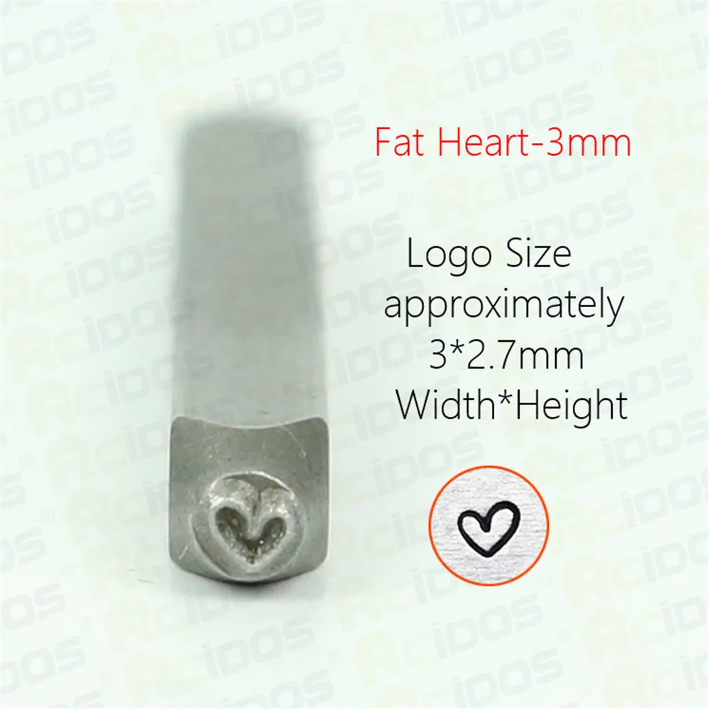 1.5/2/3mm Fat Heart Steel Stamp,DIY Metal Punch Stamp,Metal Jewelry Design Stamps