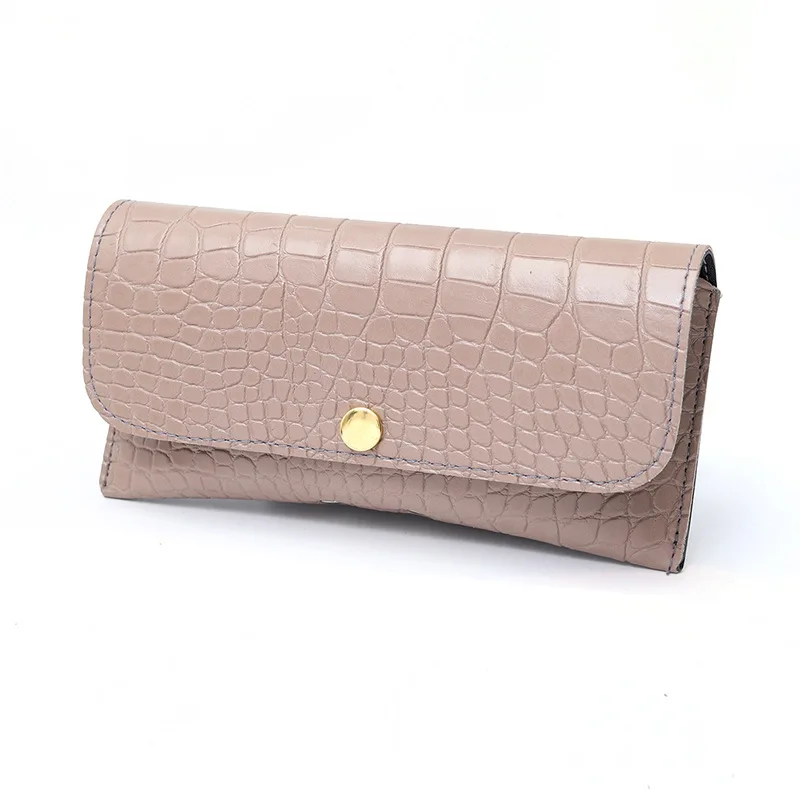 2025 Fashion Women Portable Glasses Case PU Leather Foldable Glasses Box For Eyeglass Oversize Sunglasses Bag Holder Accessories