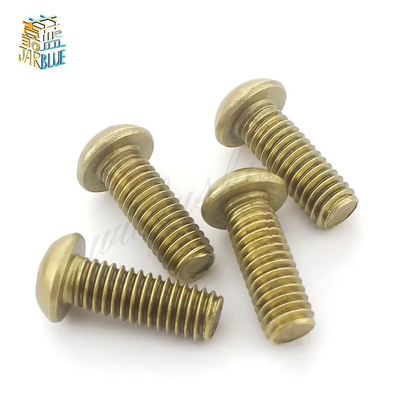 5/20pcs M3 M4 M5 M6 GB818 Pure Copper Brass Cross Round Phillips Pan Head Screw Bolt Diameter 3mm 4mm 5mm 6mm Length 6-50mm