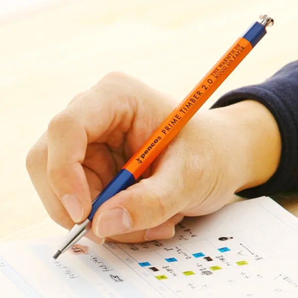 Japan HIGHTIDE Color Retro Mechanical Pencil Penco 2.0mm Mechanical Pencil with Sharpener 1PCS