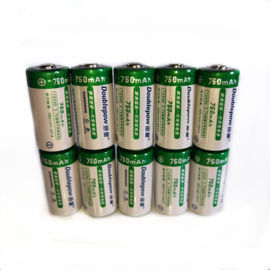 

10pcs/lot Original 3.7V 750mAh CR123A rechargeable battery 16340 lithium ion rechargeable lithium battery