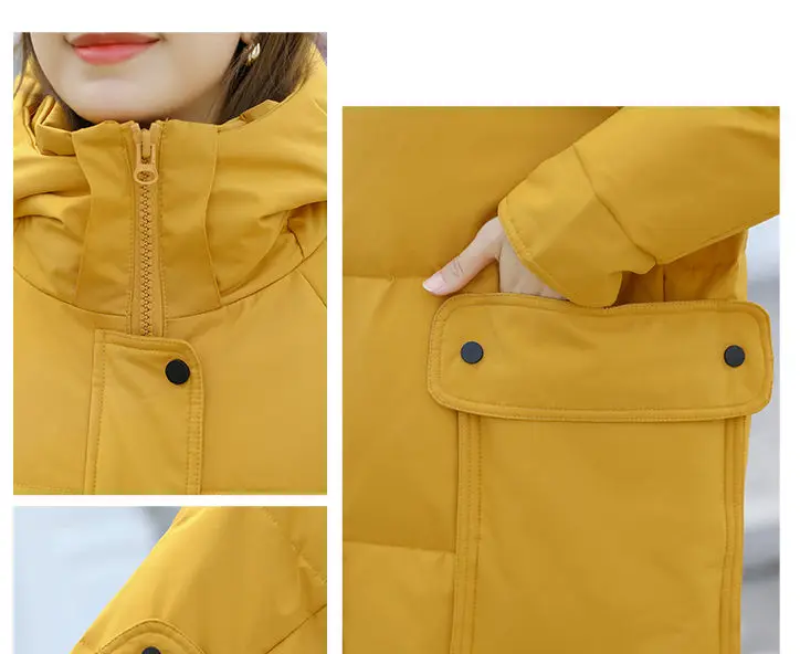 2023 New White Duck Down Coats Women Long Hooded Winter Jackets Fashion Korean Down Parka Jacket Female Warm Loose Down Overcoat