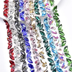 1 Yard Horse Eye Rhinestone Claw Chain Glitter Welding Diamond Crystal Trim Diy Necklace Ribbon Clothing Luggage Accessories