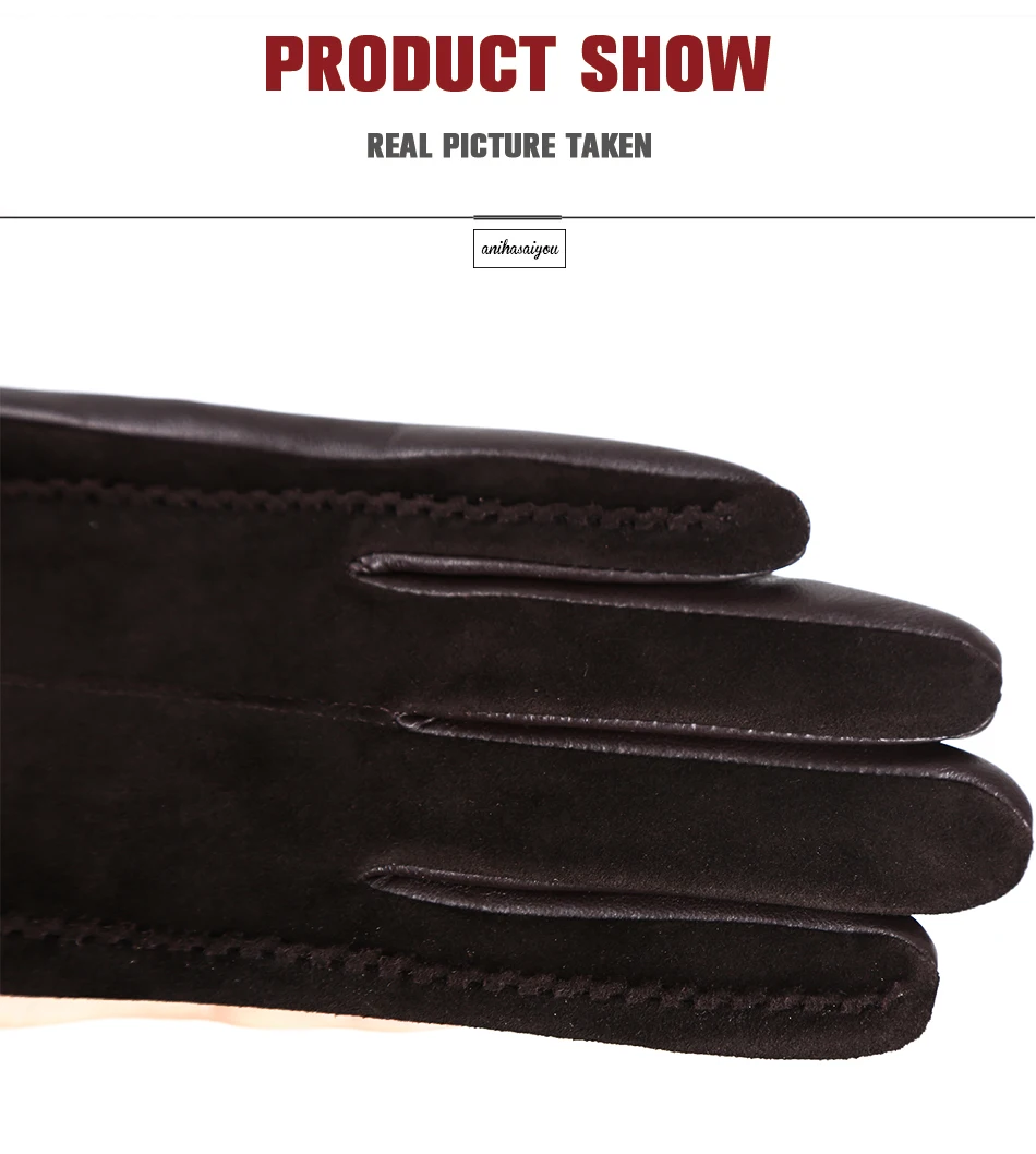 Good Quality Touch Gloves Color Winter Women's Leather Gloves Genuine Suede 50% Genuine Leather 50% Women's Gloves -2007