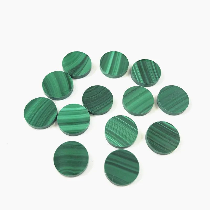 Original10mm Flat Round Cabochon Natural Malachite Onyx Gemstone Beads Circle Disc Jewelry Making Semi Precious Gemstone Beads