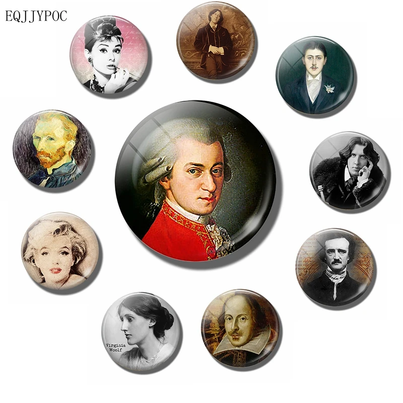 Wolfgang Mozart-Writer Fridge Magnet Souvenir Classical Era Music Famous People 30MM Magnetic Sticker Refrigerators Home Decor