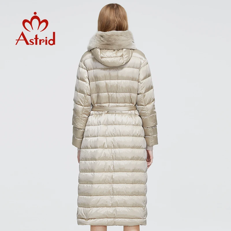 Astrid 2022 New Winter Women\'s coat women parka long warm Jacket with Rabbit fur hood large sizes female clothing Design ZR-7518