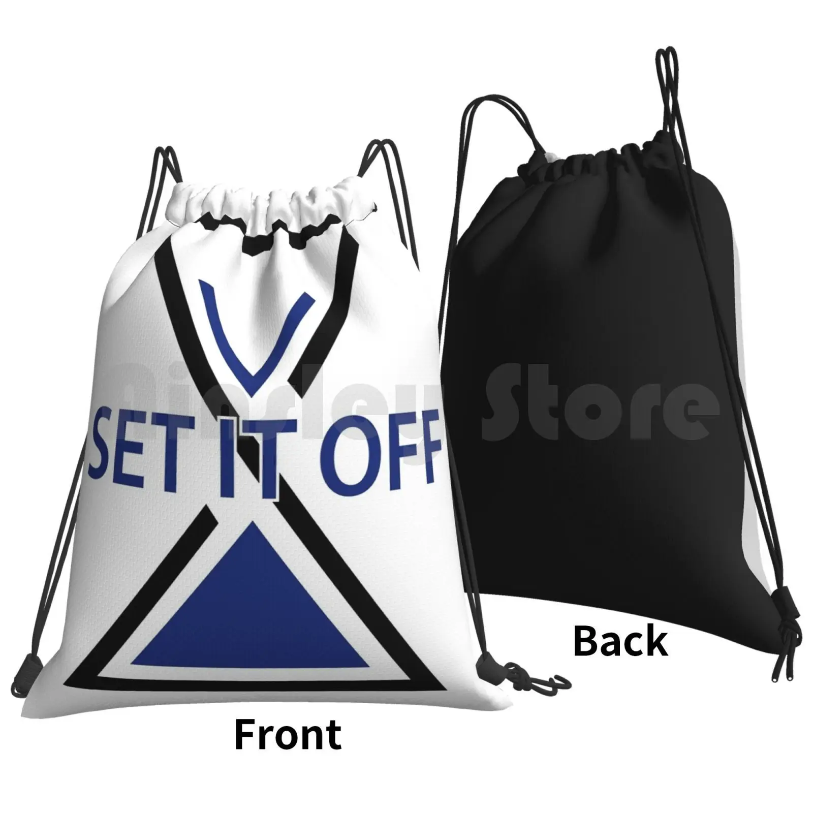 Set It Off Midnight Logo Backpack Drawstring Bag Riding Climbing Gym Bag Set It Off Band Pop Punk Pop Punk Set It Off Black