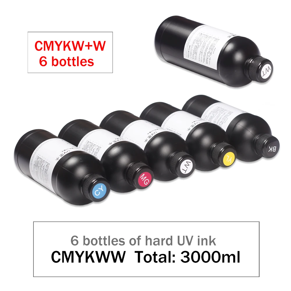 Imagem -02 - Tinta de Impressora Plana uv Cmyk Usado em Epson L1800 L805 R1390 500ml por Garrafa Total 2000ml a2 a3 a4 a5 Garrafas