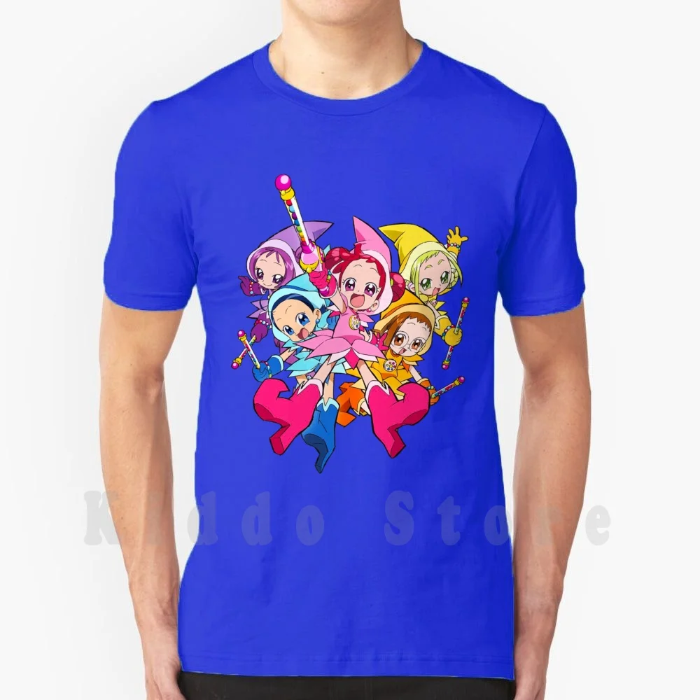 Ojamajo Doremi-Anime Magical Girls T Shirt DIY Big Size 100% Cotton Ojamajo Doremi Anime Cartoon Kawaii Pretty Girls Magical