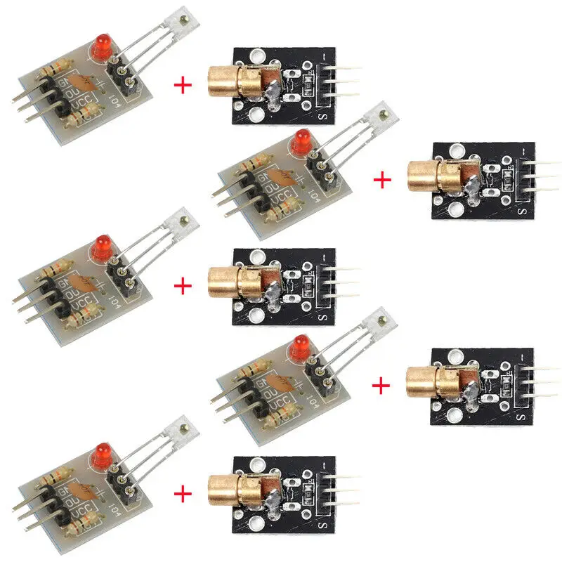 Conjunto Módulo Sensor Receptor Laser Mais Transmissor Ky008 para Ferramentas de Equipamentos Elétricos Avr 10 Peças