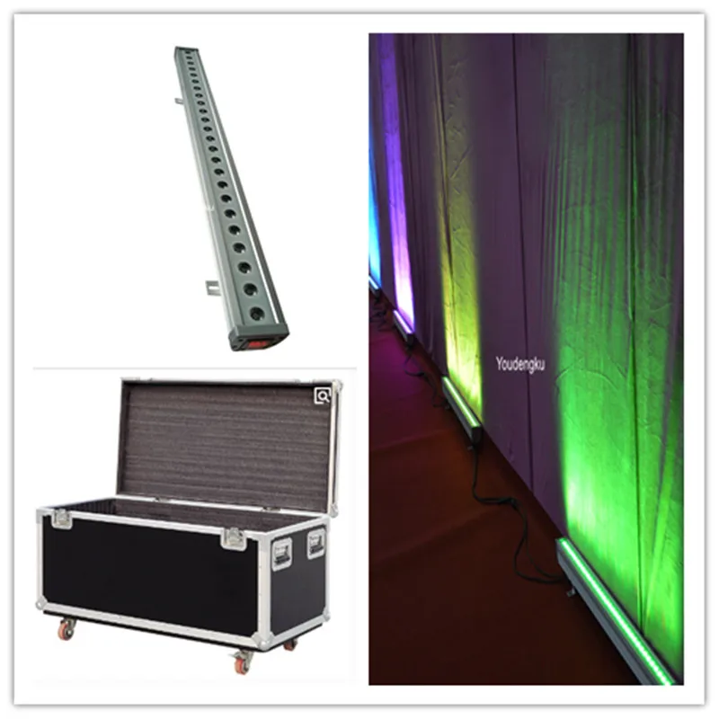 

4pcs with case Outdoor Stage DMX RGB wall waher led IP65 Aluminum Waterproof 24x3w rgb 3in1 Bridge Hotel LED Wall Washer Light