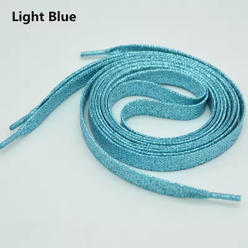 1 cm Width Colorful Lurex Shoelaces Trendy Bright Colorful Fall Winter Shoelaces Sneaker White Casual Sports Leather Shoes Laces - Image 19