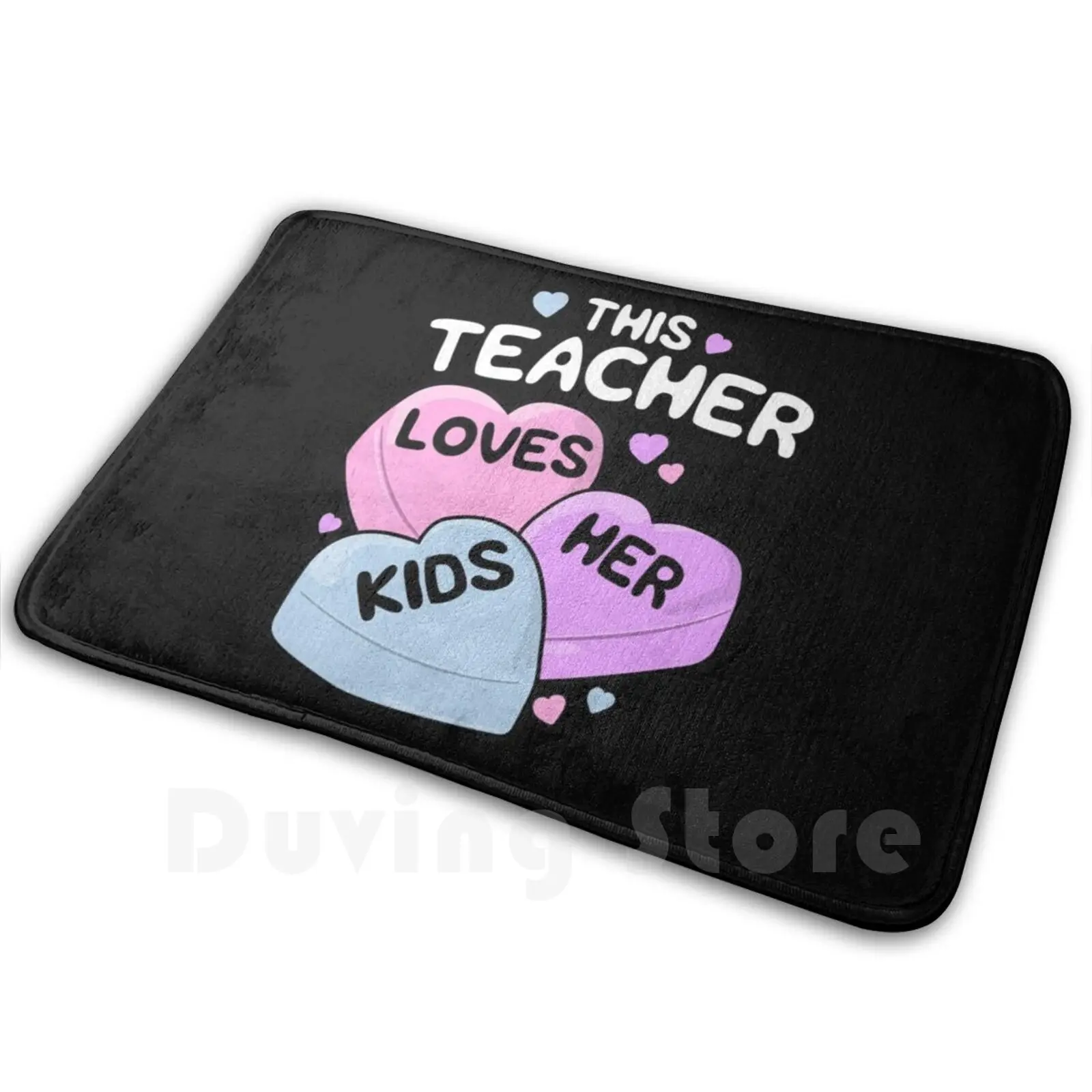 この先生はハートマットを愛しています、滑り止めのフロアマット、カーペット、ラグ、バレンタインデー、寝室、子供、バレンタインデーのバランス