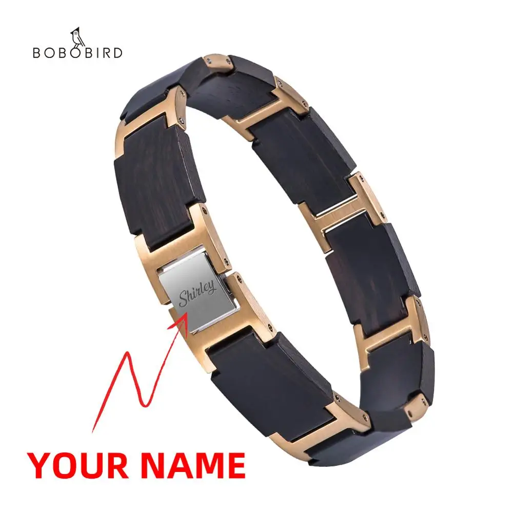 BOBO BIRD Wooden Couple Bracelet Free Customize Men браслеты женские Lover Bangle Gift Box for Men Women Wholesale Dropshipping