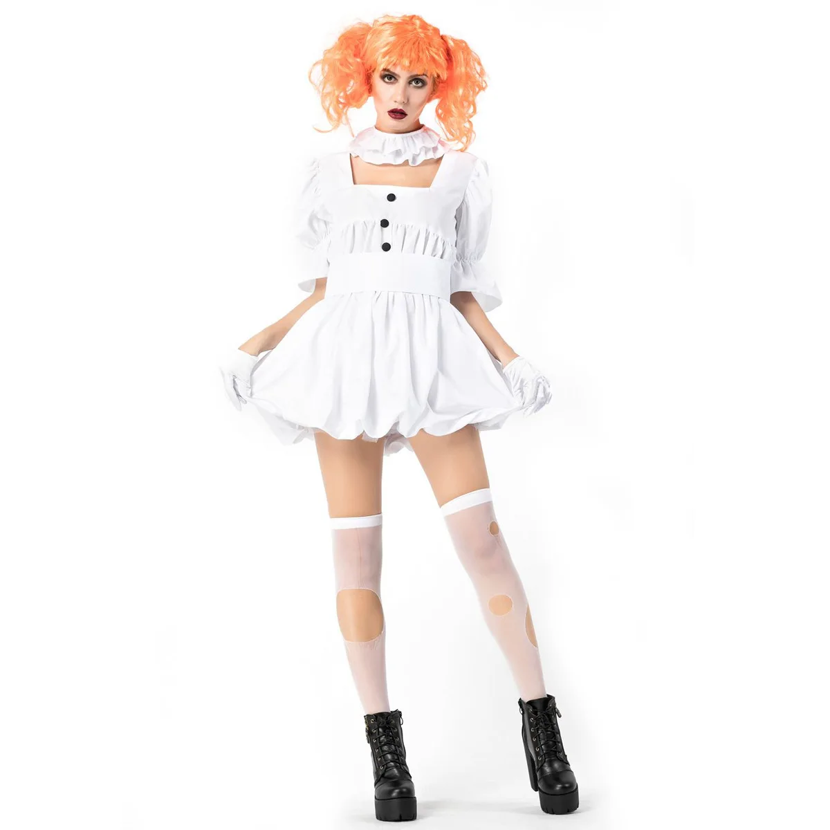 

White Stephen King's It Cosplay Costume Adult Pennywise Costume women Sexy Clown Costume for halloween Outfit Suit