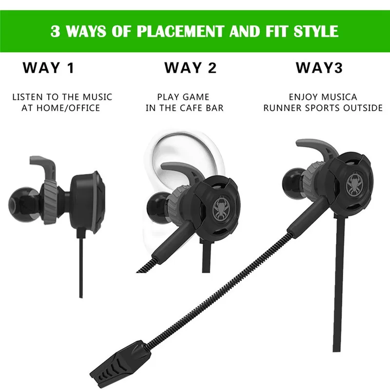 PLEXTONE G30 In-ear Earphones Bass Noise Cancelling Stereo Gaming Earbuffs Headset with Mic for PC Computer Tablet Notenook