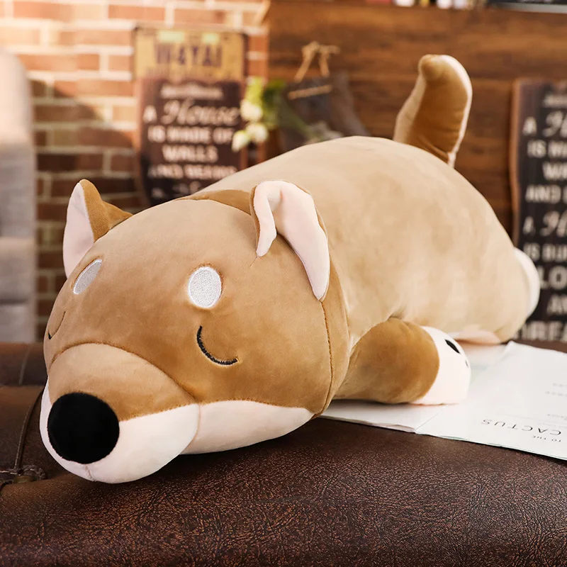 Plüsch Shiba Inu Spielzeug 60cm 80cm 100cm braun Hund Wurf kissen Kissen Stofftier weiche Puppe Geschenk