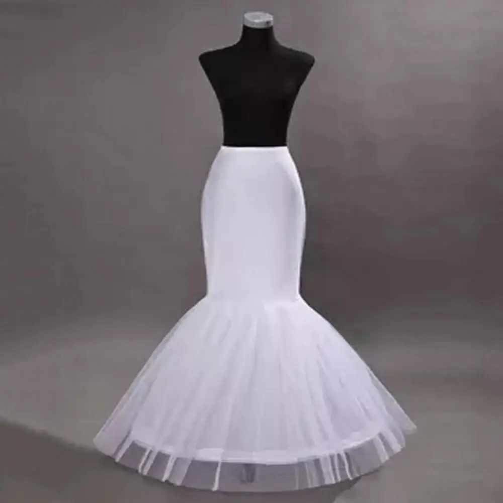 Rok dalam wanita, satu Hoop Petticoat Slip Crinoline untuk gaun pernikahan putri duyung, aksesori pengantin wanita