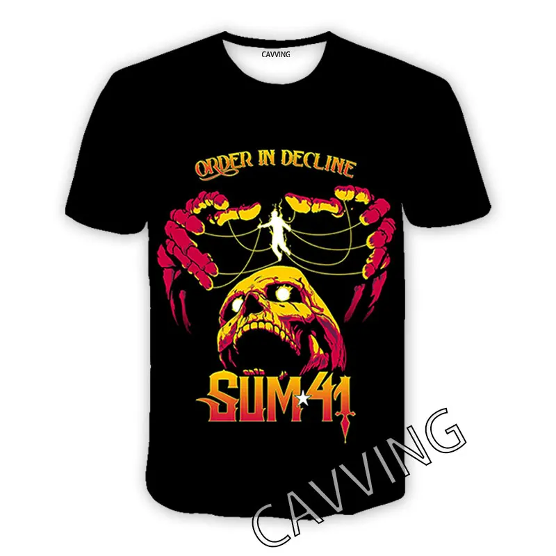 CAVVING 3D Printed  SUM 41 Band Casual T-shirts  Hip Hop Tee Shirts Harajuku Styles Tops Clothing for Men/women