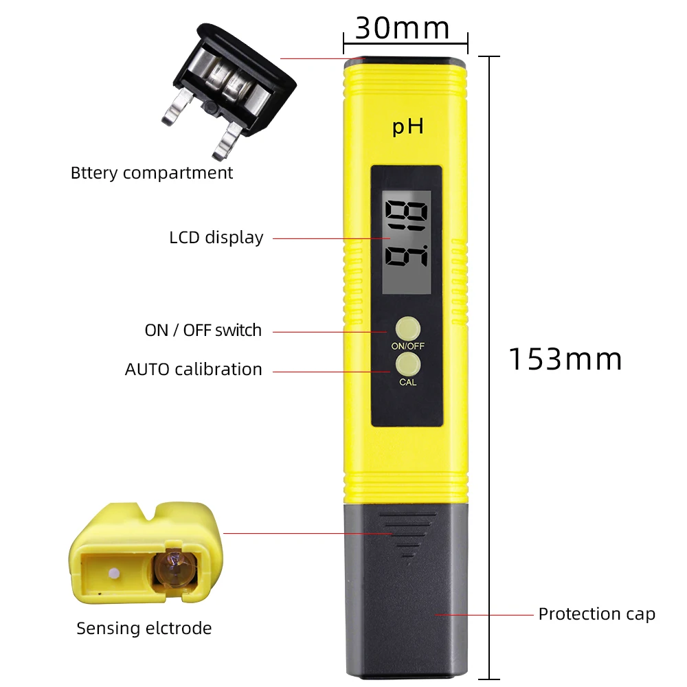 TDS Tester Meter for Water Quality Testing, 3-in-1 (TDS,EC,Temperature), 0-9990 ppm + Digital pH Meter and Tester 0-14 pH