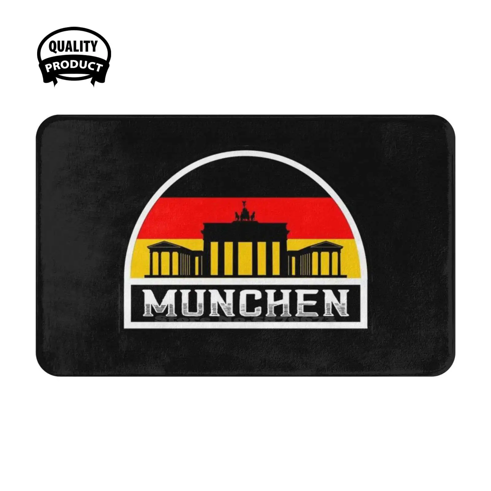 Munich Germany Travel Souvenir German Flag Badge München Deutschland Soft Cushion Home Carpet Door Mat Car Rug Munich Germany