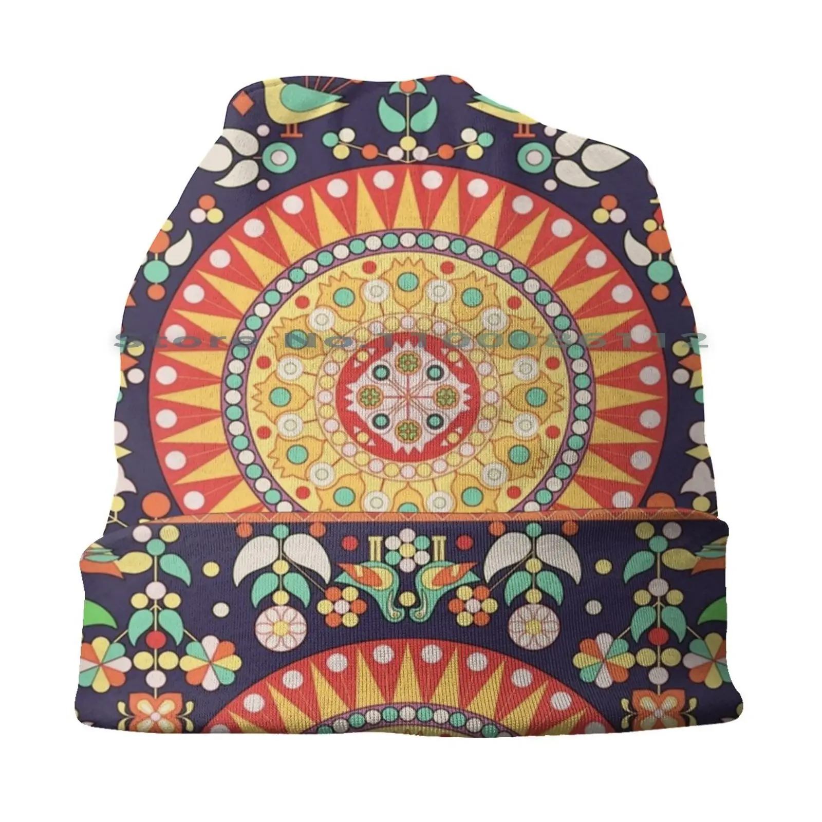 Wayuu Tapestry-Ii Bucket Hat Sun Cap Pattern Sunset Red Colorful Full Color Birds Animals Mandala Moralesloaiza Wayuu Zulia