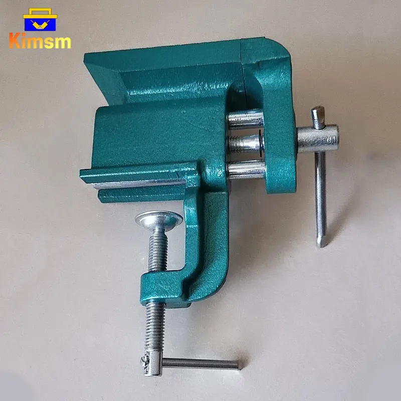 Mini Tabletop Bench Vise With Large Anvil Tools For Woodworking Cast Iron Dual Track Table Clamp-on Vices Jewelers DIY Hand Tool