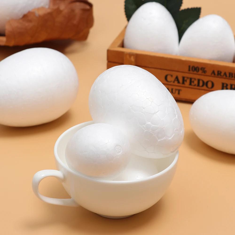 10PCS 4-12cm 백색 거품 부활절 거품 계란 수제 DIY 회화 계란 공 장난감 스티로폼 부활절 파티 장식 용품