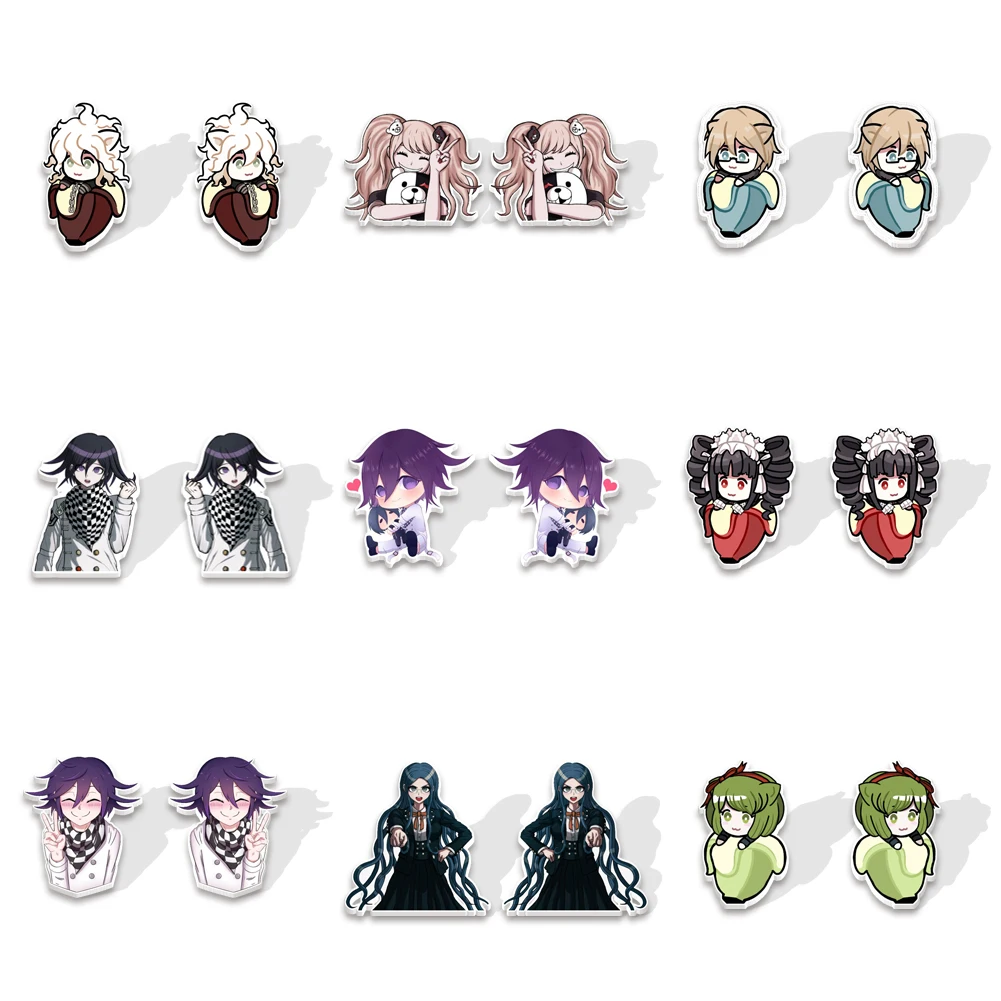 Cute Cartoon Anime Characters Danganronpa Stud Earrings For Girls Cute Party Gift Acrylic