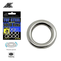 JK Paquete de 2 anillos sólidos de pesca de alta resistencia de 6-12mm No4-9 anillo sin costuras de acero inoxidable 304 Kit de herramientas de aparejos de pulido ¡Señuelos de pesca! !